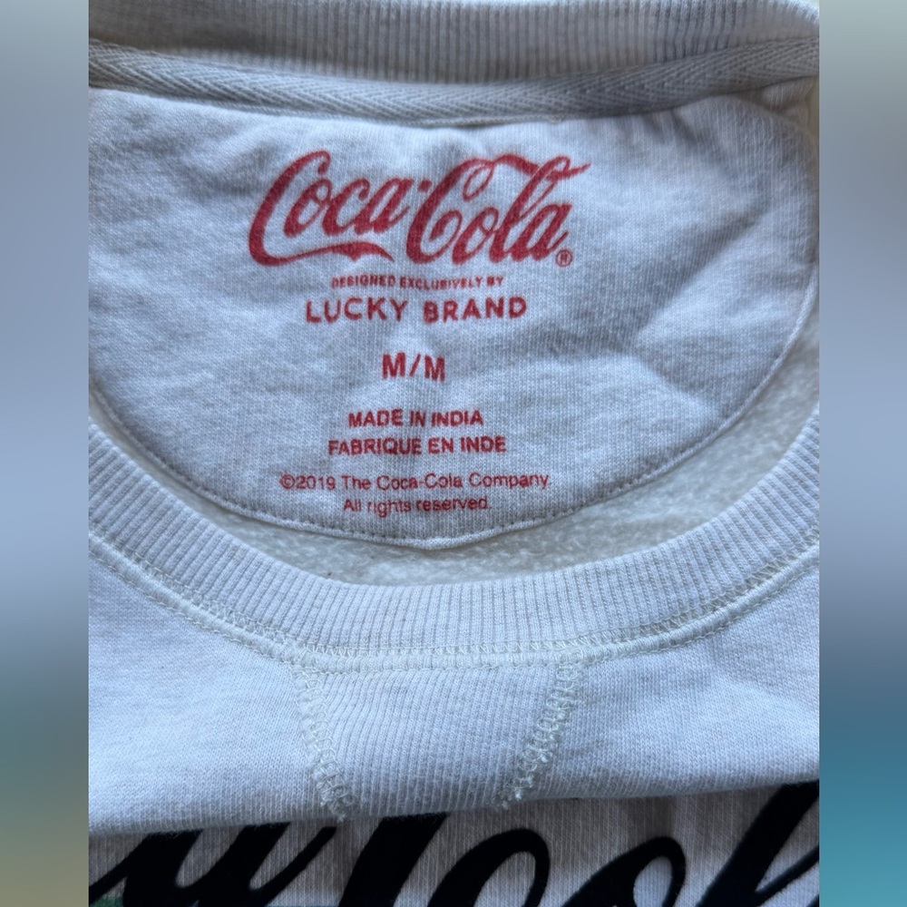 Lucky Brand Coca-Cola Sweatshirt M Limited Edition Retro Pin-Up Graphic Crewneck - Picture 5 of 9